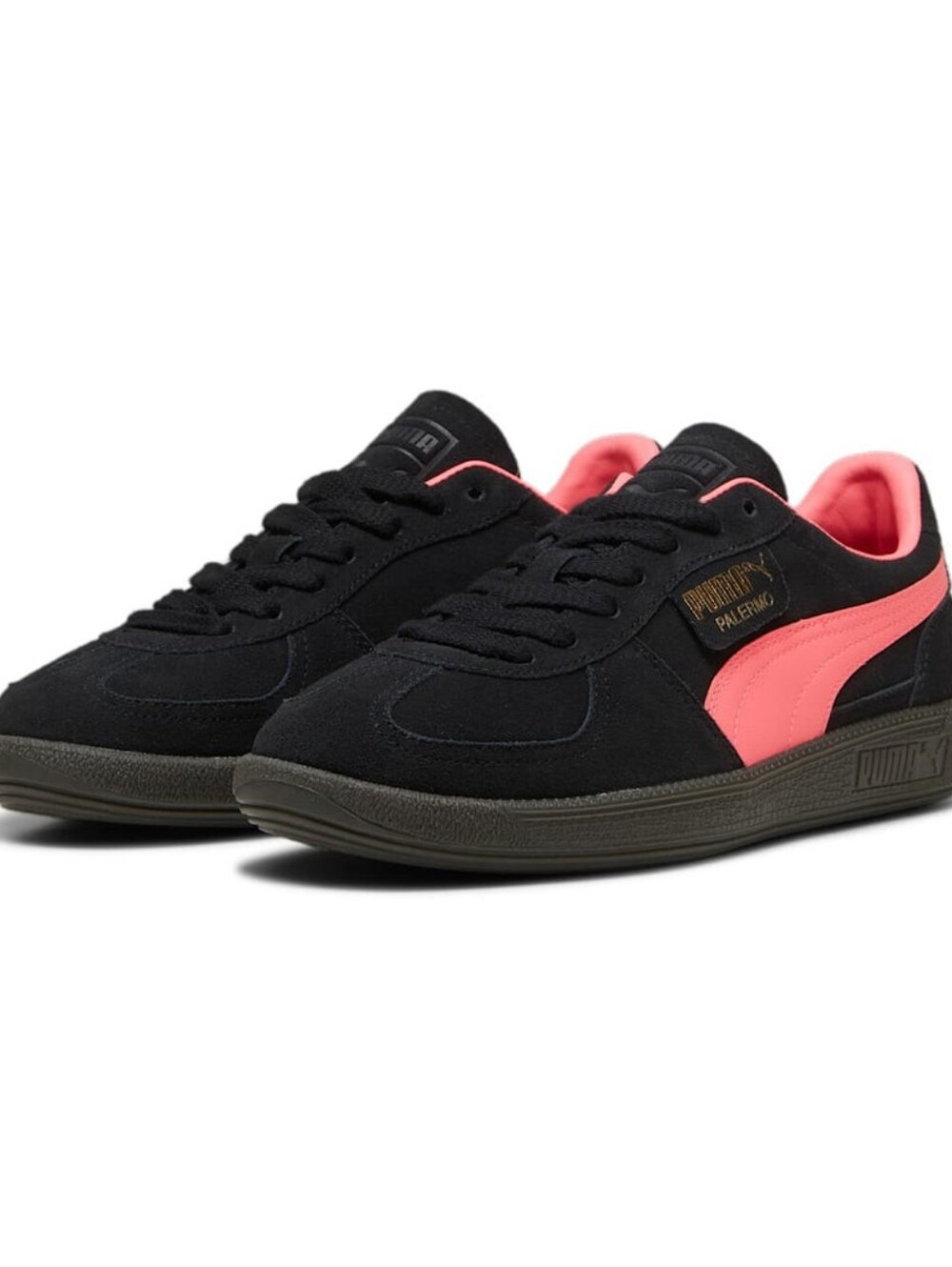 👟NWT PUMA Palermo Women’s Black & Pink Suede Sneakers. Size 6.5. Without Box.